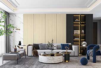 烟台轻奢风格-客厅